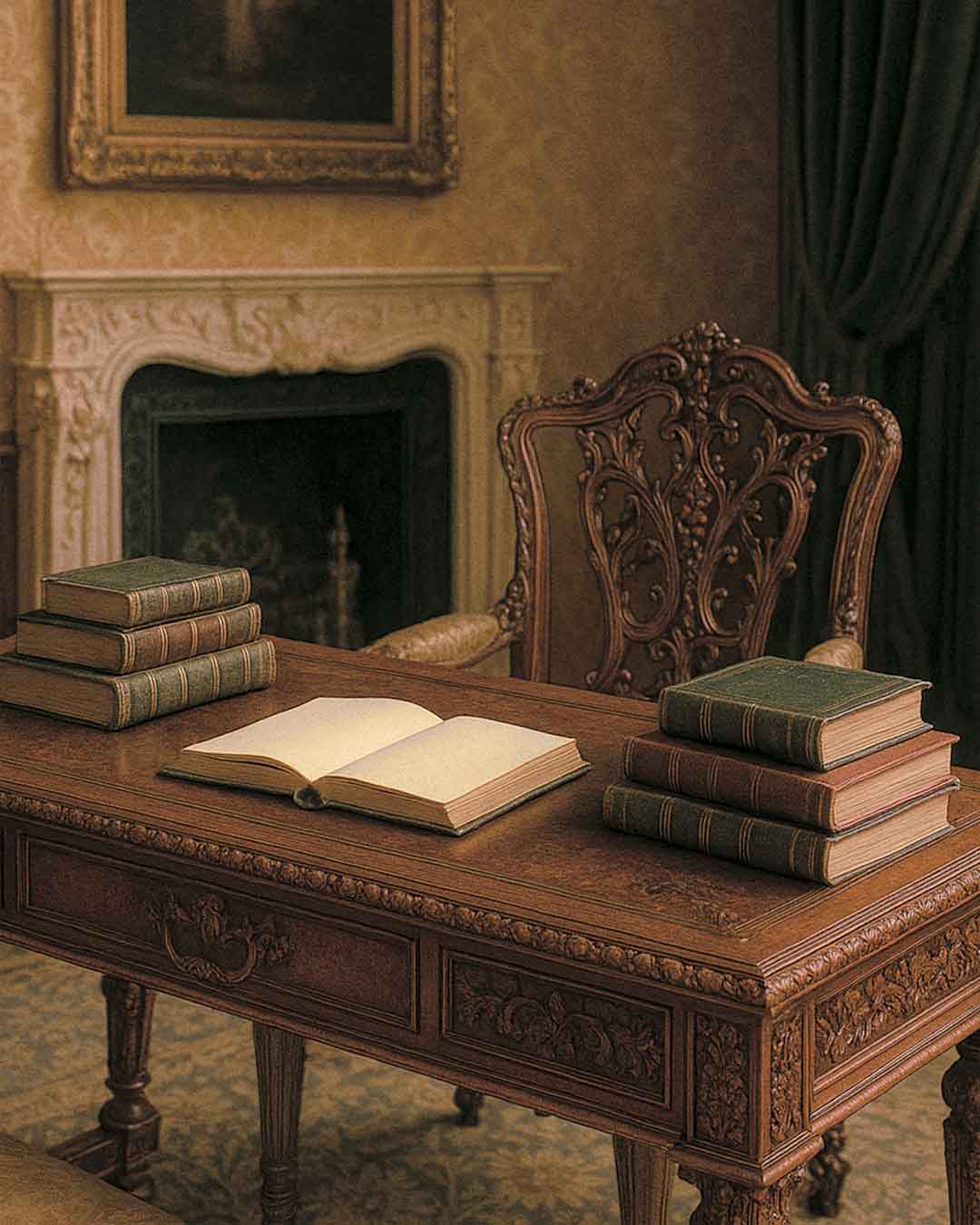 Image shows Quindie Your Story creative object book on a beautiful ornate desk.