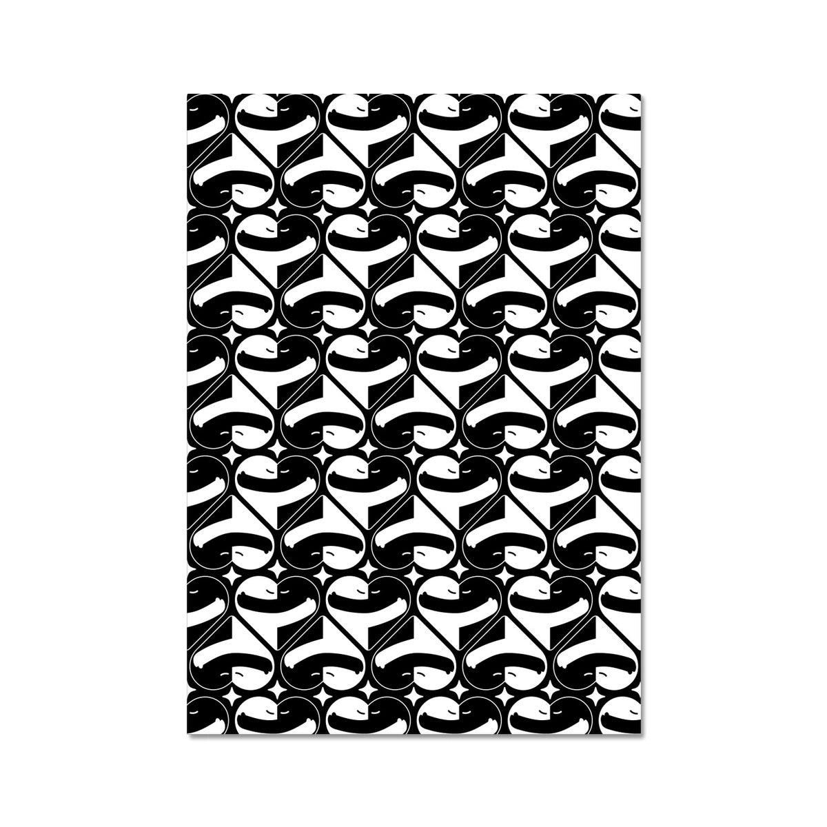 Your story harrogate graphic available as a print with or without a frame. Graphic shows love and equality version two graphic. The graphic shows repeat pattern in black and white.