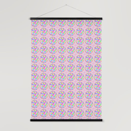 Your story harrogate graphic print. Graphic shows disco ball repeat pattern in a painted style.