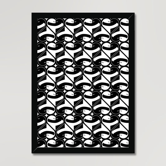 Your story harrogate graphic available as a print with or without a frame. Graphic shows love and equality version two graphic. The graphic shows repeat pattern in black and white.